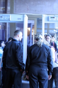 Security checkpoint at concert