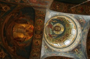 A view up into the cupola of the Church on Spilt Blood