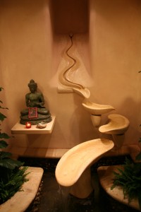 Maitrea restaurant water sculpture